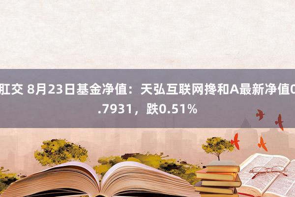 肛交 8月23日基金净值：天弘互联网搀和A最新净值0.7931，跌0.51%