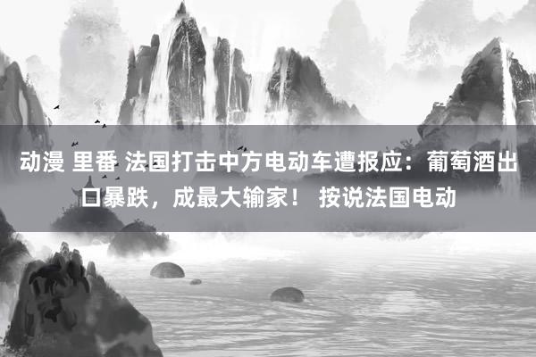 动漫 里番 法国打击中方电动车遭报应：葡萄酒出口暴跌，成最大输家！ 按说法国电动