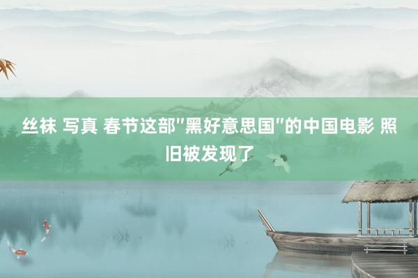 丝袜 写真 春节这部″黑好意思国″的中国电影 照旧被发现了