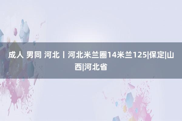 成人 男同 河北丨河北米兰圈14米兰125|保定|山西|河北省
