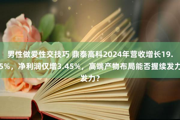 男性做爱性交技巧 鼎泰高科2024年营收增长19.65%，净利润仅增3.45%，高端产物布局能否握续发力？