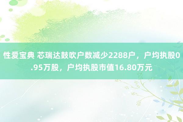 性爱宝典 芯瑞达鼓吹户数减少2288户，户均执股0.95万股，户均执股市值16.80万元