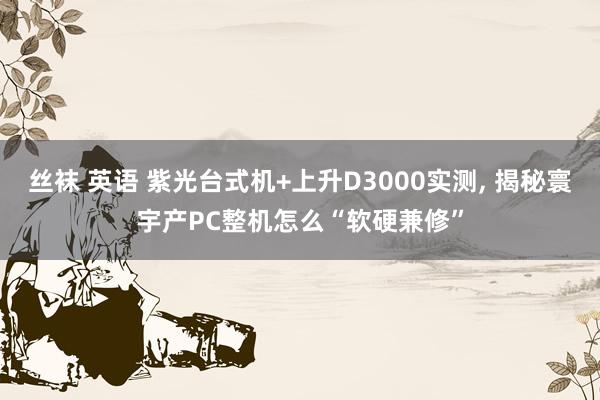 丝袜 英语 紫光台式机+上升D3000实测， 揭秘寰宇产PC整机怎么“软硬兼修”
