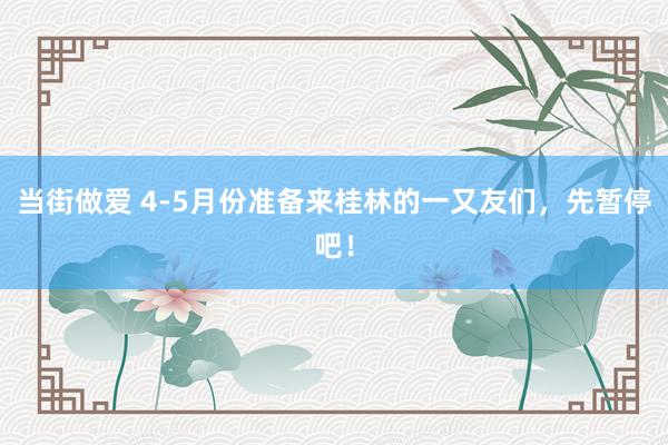 当街做爱 4-5月份准备来桂林的一又友们，先暂停吧！