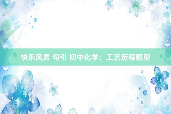 快乐风男 勾引 初中化学：工艺历程题型